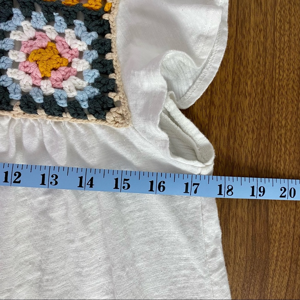 THML White Top with Multicolor Crochet Detail - Picture 6 of 8